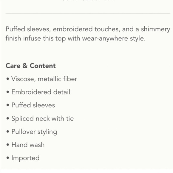 Anthropologie Odetta Shimmer Embroidered Top Shirt Blouse M - Picture 7 of 12